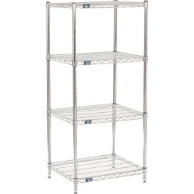 4 Shelf Chrome Wire Shelving Unit Starter 30"W x 21"D x 63"H
