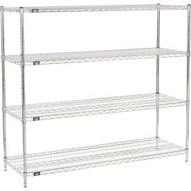 4 Shelf Chrome Wire Shelving Unit, Starter, 60"W x 21"D x 63"H