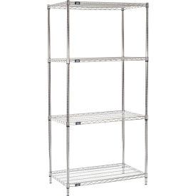 4 Shelf Chrome Wire Shelving Unit, Starter, 42"W x 21"D x 86"H