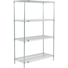 4 Shelf, Poly-Z-Brite® Wire Shelving Unit, Starter, 54"W x 14"D x 63"H