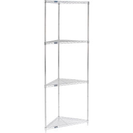 Chrome 4 Shelf Corner Wire Shelving Unit Starter 32"W x 24"D x 86"H