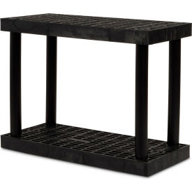 DuraShelf, 2 Shelf, Grid Top, 36"W x 16"D x 27"H, Black