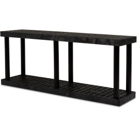 DuraShelf, 2 Shelf, Grid Top, 66"W x 16"D x 27"H, Black