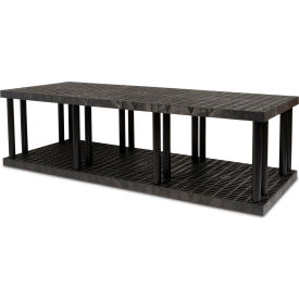 DuraShelf, 2 Shelf, Grid Top, 96"W x 36"D x 27"H, Black