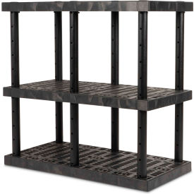 Adjustable Vented Shelving, 48"W x 24"D x 45"H, Black