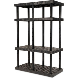 Adjustable Vented Shelving, 48"W x 24"D x 72"H, Black