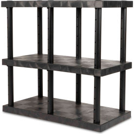 Adjustable Solid Shelving, 48"W x 24"D x 45"H, Black