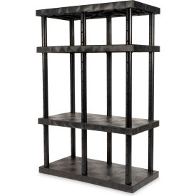 Adjustable Solid Shelving, 48"W x 24"D x 72"H, Black