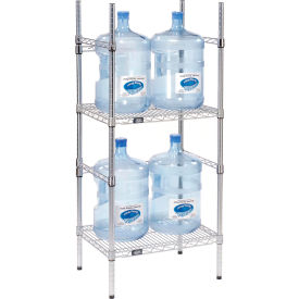 5 Gallon Water Bottle Storage Rack, 4 Bottle Capacity, Chrome