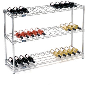 Wine Bottle Rack - 39 Bottle 48"W x 14"D x 34"H, Chrome