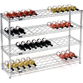 Wine Bottle Rack - 52 Bottle 48"W x 14"D x 34"H, Chrome