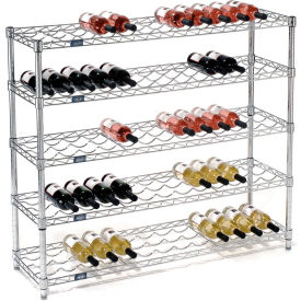 Wine Bottle Rack - 65 Bottle 48"W x 14"D x 42"H, Chrome