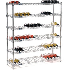 Wine Bottle Rack - 78 Bottle 48"W x 14"D x 54"H, Chrome