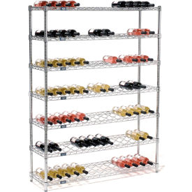 Wine Bottle Rack - 91 Bottle 48"W x 14"D x 63"H, Chrome