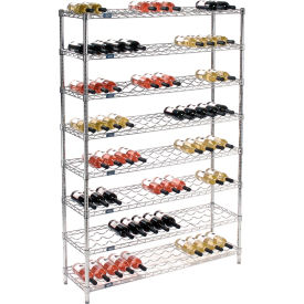 Wine Bottle Rack - 104 Bottle 48"W x 14"D x 74"H, Chrome
