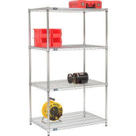 4 Shelf Chrome Wire Shelving, 36"W x 24"D x 74"H