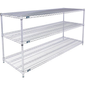 3 Shelf, Chrome Wire Shelving Unit, Starter, 72"W x 14"D x 34"H