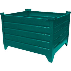 Stackable Steel Container, 30"L x 25-1/2"W x 23-1/2"H, 4000 lb. Capacity, Green