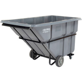 Extra Heavy Duty Plastic Tilt Truck, 1.5 Cu. Yd. Cap, 2000 Lbs. Cap, Gray
