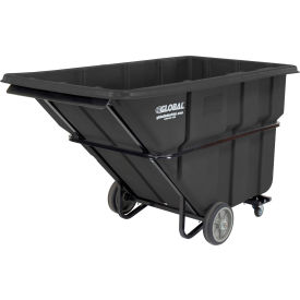Extra Heavy Duty Plastic Tilt Truck, 1.5 Cu. Yd. Cap, 2000 Lbs. Cap, Black