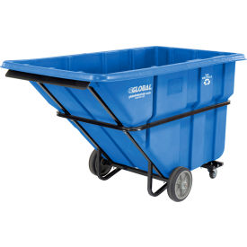 Extra HD Plastic Recycling Tilt Truck, 1-1/2 Cu. Yd. Cap, 2000 Lbs. Cap, Blue