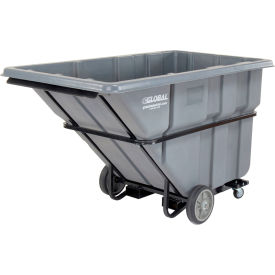 Forkliftable Extra HD Plastic Tilt Truck, 1.5 Cu. Yd. 2000 Lbs. Cap, Gray