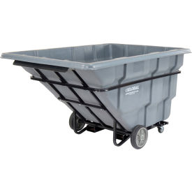 Forkliftable Extra HD Plastic Tilt Truck, 2.5 Cu. Yd. Cap, 2750 Lbs. Cap, Grey
