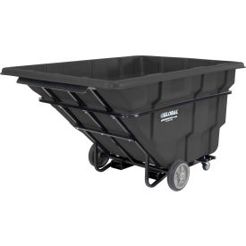 Forkliftable Extra HD Plastic Tilt Truck, 2.5 Cu. Yd. Capacity, 2750 lbs. Capacity, Black