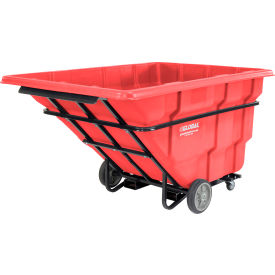 Forkliftable Extra HD Plastic Tilt Truck, 2.5 Cu. Yd. Capacity, 2750 Lbs. Capacity, Red