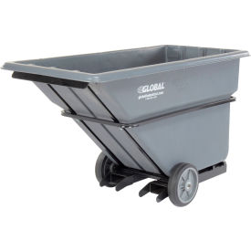 Forkliftable Extra HD Plastic Tilt Truck, 1 Cu. Yd. Cap, 2000 Lbs. Cap, Gray