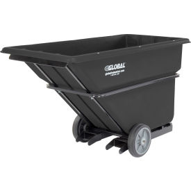 Forkliftable Extra HD Plastic Tilt Truck, 1 Cu. Yd. Cap, 2000 Lbs. Cap, Blk