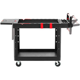 Heavy Duty Medium Adaptable Utility Cart, 2 Shelf, 51-1/2"Lx25-1/5"W, Black