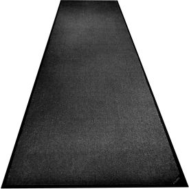 Plush Entrance Mat, 3/8" Thick, 3'Wx10'L, Charcoal Black