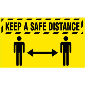 Keep a Safe Distance Safety Message Mat 3/8" Thick 3' x 5' Yellow