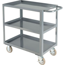 Steel Utility Cart with 3 Tray Shelves, 1200 lb. Capacity, 30"L x 18"W x 35"H