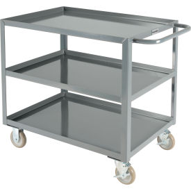 Steel Utility Cart with 3 Tray Shelves, 1200 lb. Capacity, 36"L x 24"W x 35"H