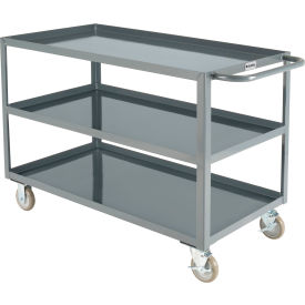 Steel Utility Cart w/3 Tray Shelves, 1200 lb. Capacity, 48"L x 24"W x 35"H