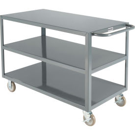 Steel Utility Cart w/3 Shelves, 1200 lb. Capacity, 48"L x 24"W x 35"H