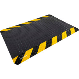 Diamond-Plate Anti Fatigue Mat 9/16" Thick 4' x Cut to 75' Black/Chevron