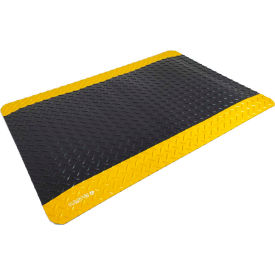 Diamond-Plate Anti Fatigue Mat 9/16" Thick 4' x Cut to 75' Black/Yellow