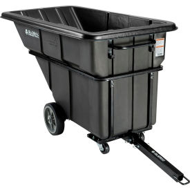 Towable Plastic Tilt Truck, 1 Cu. Yd., 1250 Lbs. Cap., Black