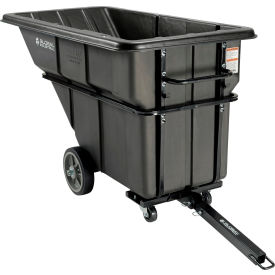Towable Plastic Tilt Truck, 1 Cu. Yd., 2100 Lbs. Cap., Black