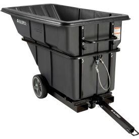 Towable & Forkliftable Plastic Tilt Truck, 1 Cu. Yd., 2000 Lbs. Cap, Black