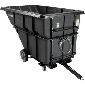 Towable & Forkliftable Plastic Tilt Truck, 1.5 Cu. Yd., 2000 Lbs. Cap, Black