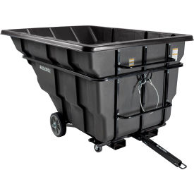 Towable & Forkliftable Plastic Tilt Truck, 2.5 Cu. Yd., 2750 Lbs. Cap, Black
