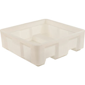 Forkliftable Plastic Skid Bulk Container, Sing Wall, 48"L x 48"W x 26"H, 1000 lb. Cap, White