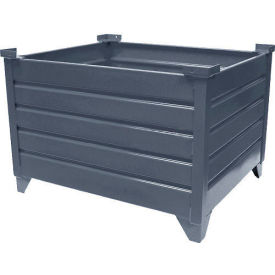 Stackable Steel Container, 35"L x 36-1/2"W x 29-1/2"H, 4000 lb Capacity, Unpainted