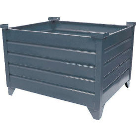 Stackable Steel Container, 42"L x 36-1/2"W x 29-1/2"H, 4000 lb. Cap, Unpainted