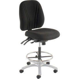 Manager Stool - Fabric - 360° Footrest - Black