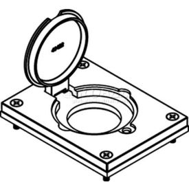 Floor Box Cover w/ Single Flip Lid, For 20a/30a Single Receptacle, Brass